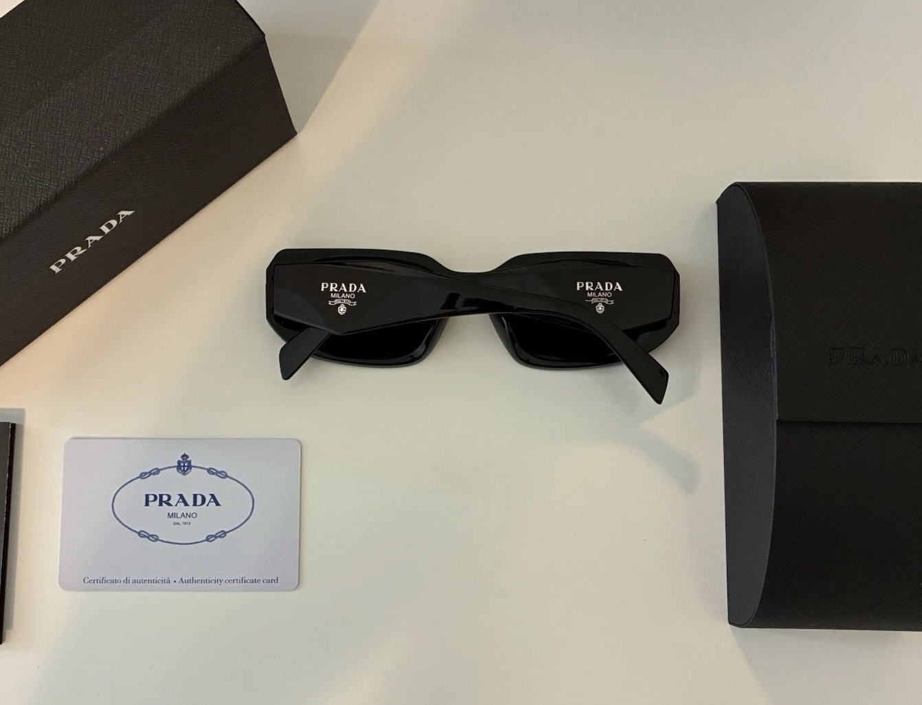 Prada PR17WS 1AB5S049 Women's Sunglasses 49 mm Black / Dark Grey Lens