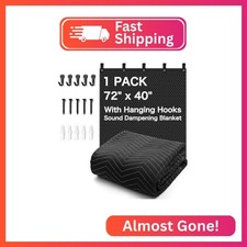 72" x 40" Sound Dampening Blanket with Grommets,Heavy Duty Sound Absorbing Blank