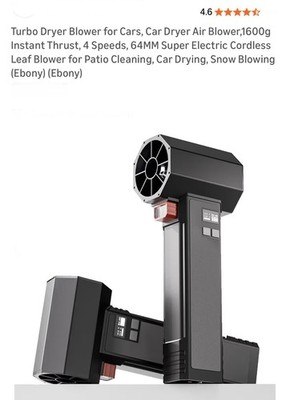 Turbo Dryer Blower TF64 Car Dryer Air Blower,1600g Instant Thrust, 4 Speed