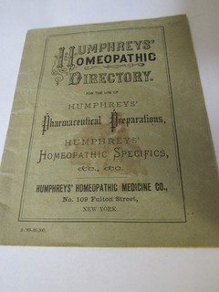Humphreys' Homeopathic Directory for use of Humphrey's Preparations