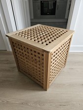 IKEA HOL Side table and storage, acacia, 50x50 cm