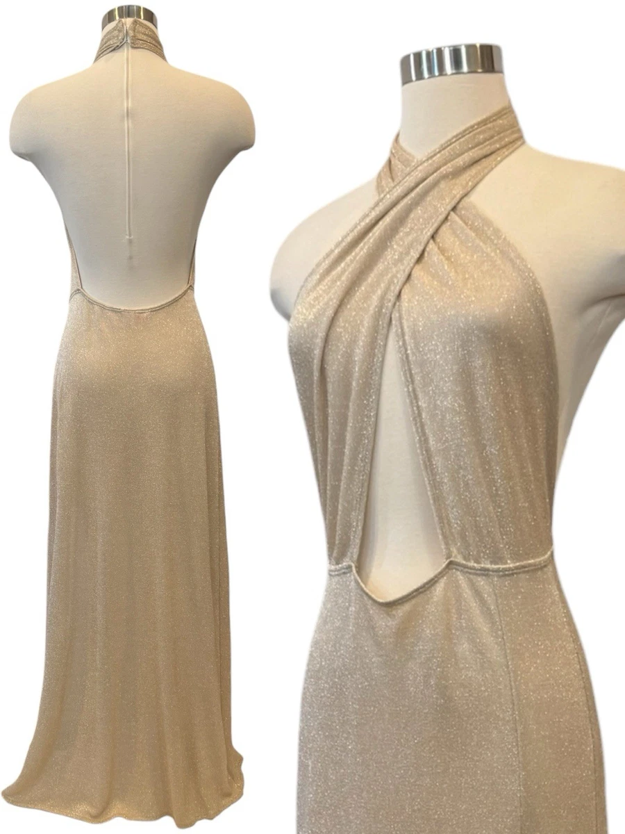 victoria secret halter dress By Victoria's Dresses for Women for sale sustainable metallic gold long formal wear