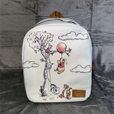 Winnie the Pooh Disney Small Backpack White Brown Animation Character PRE-OWNED
