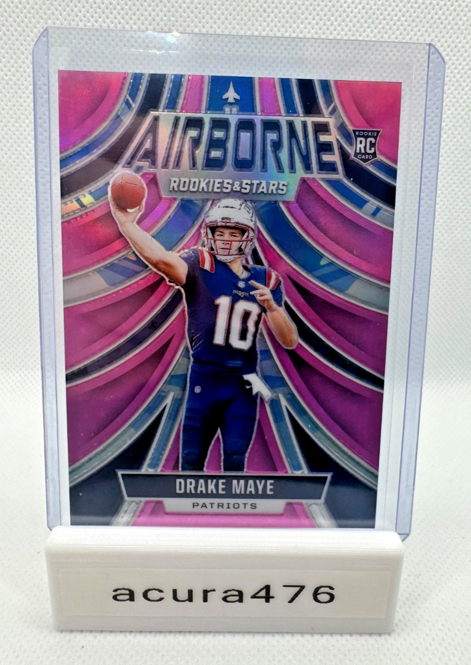 Drake Maye Panini Rookies & Stars Airborne #ADME Pink