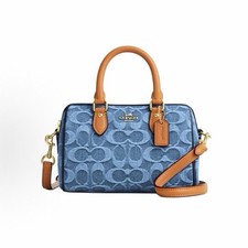 COACH Mini Rowan Crossbody Bag Signature Denim Logo Handbag CDQ36 NWT