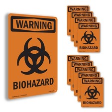 Biohazard With Symbol Osha Warning Sign Metal Plastic Or Decal - 5 Or 10 Pack Biohazard With Symbol Osha Warning Sign Metal Plastic Or Decal - 5 Or 10 Pack