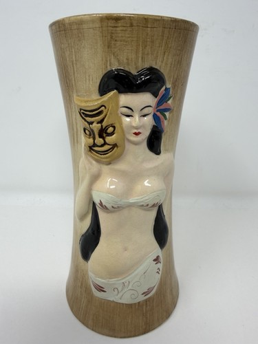 Vintage Hawaii Kai Polynesian Tiki Lady Mask Otahiti Mug - RARE AMAZING COND!