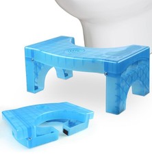 2 Pack Squatting Toilet Stool, 7inch Bathroom Stool Clear Blue