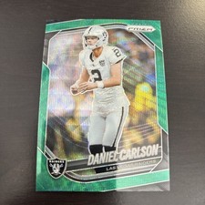 2025 Panini Prizm #271 Daniel Carlson Green Wave Prizm Las Vegas Raiders.