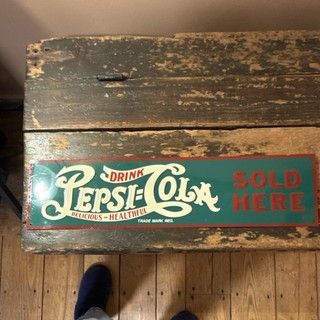 Pepsi Advertising Sign Vintage Style Green Red White Soda Collectible