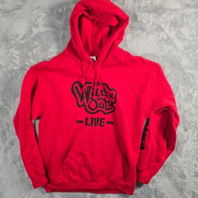 Men's Gildan Wild 'N Out Red Graphic Fleece Hoodie Hooded Drawstring Sz M
