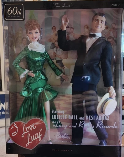 2010 Barbie "I Love Lucy, The Diet" With Lucy And Desi Pink Label Barbie #T7901