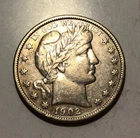 Rare 1902-S Barber Silver Half Dollar, XF+! Beautiful Coin! D13