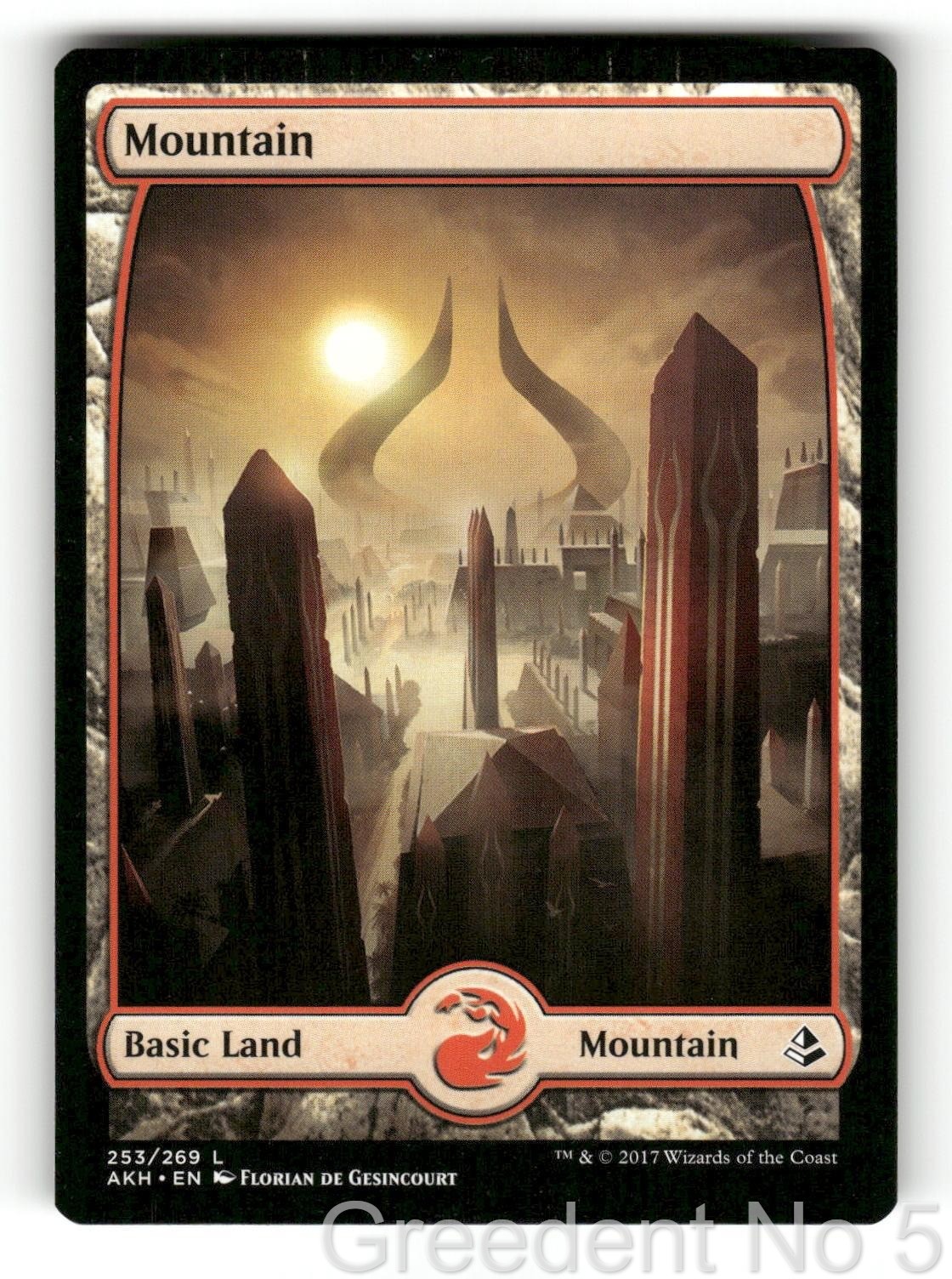 Mountain (253) - Full Art 253 Land Amonkhet Magic: The Gathering Lightly Played