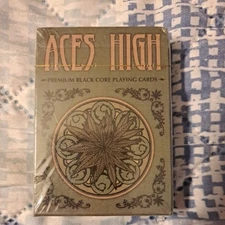 Aces High - Cannabis Theme Premium Black Core Playing Cards - Brand New/Sealed 