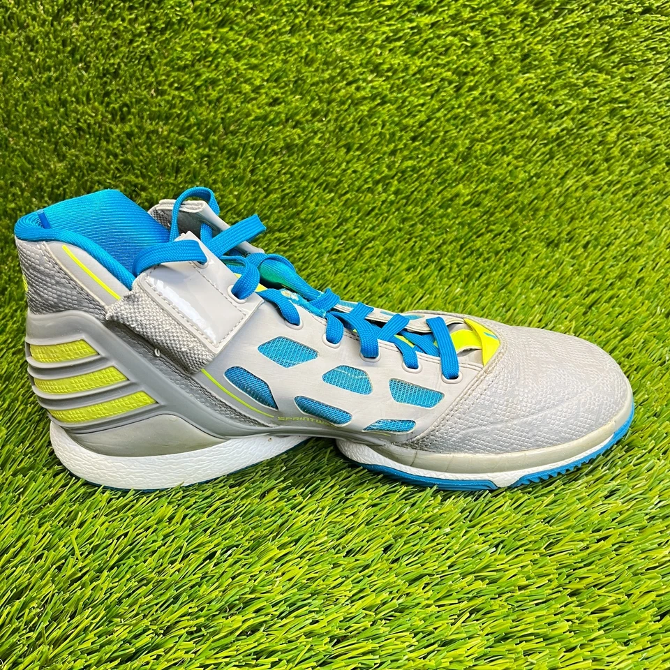 Adidas Adizero Rose 2 Mens Size 8.5 Gray Blue Athletic Basketball Shoes Sneakers - Image 4 of 4