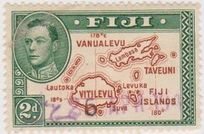 Stamp (F21) Fiji 1938 2d Brown & Green Die II ow254