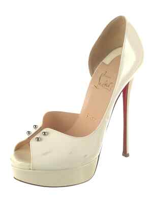CHRISTIAN LOUBOUTIN White Predupeep 150 Patent PVC D'orsay Pumps