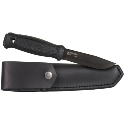 Morakniv Garberg Black C Leather Sheath - Carbon Steel Bushcraft Outdoor Messer