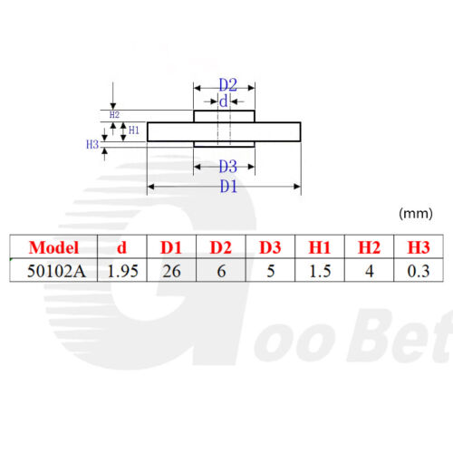50102A Modul 0,5 Kunststoff Doppelzahnrad 50 Zähne + 10 Zähne für 2mm Motorwelle - Bild 2 von 2