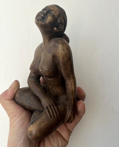 Messing nackte Geisha Mädchen Statue Kunst Schönheit Modell Sammlung Dekor - Bild 4 von 4