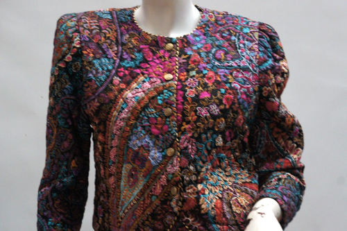 Vintage 80s Paisley Jacket and Skirt Set by Linda Hutley For Jeffrey & Dara - Picture 8 of 9