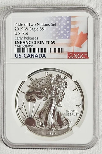 2019 W NGC Enhanced Reverse Proof Pride of Two Nations ASE NGC RP PF69 ER