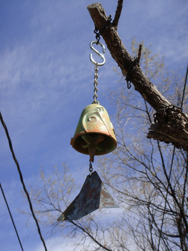 Paolo Soleri 10" Bronze Wind Bell 2.5" Bell Complex Markings Nice Sweet Tone NEW