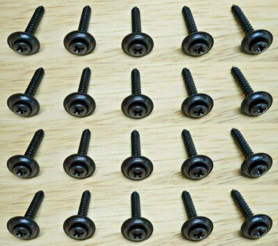 20 BLACK KICK PANEL SCREWS! FOR OLD FORD MUSTANG TORINO FAIRLANE BRONCO F100 ETC