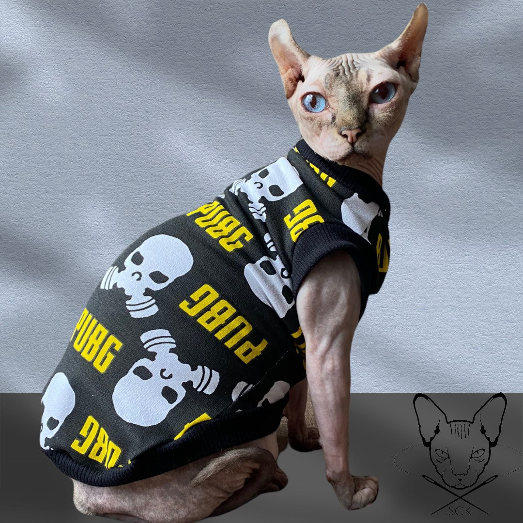 Halloween Sphynx cat clothes Cat Outfit Handmade Cotton Jersey Cat  Clothes