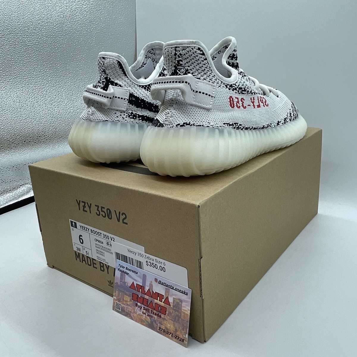 Size 6 - adidas Yeezy Boost 350 V2 Low Zebra Black White