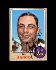 Sal Bando Hand Signed 1968 Topps Oakland Athletics Autograph