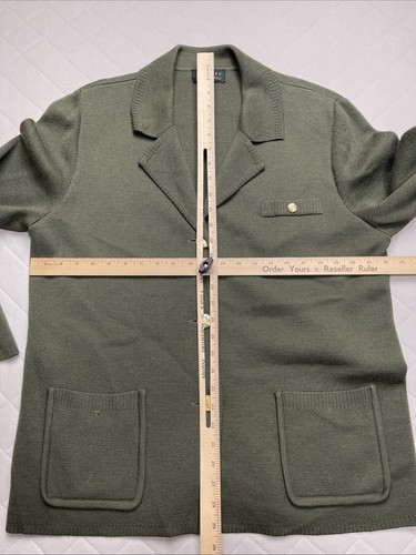 Blarney Woolen Mills Cardigan Woman’s 16 Wool Sweater Green Button Front - Picture 2 of 13