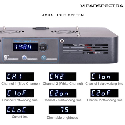 VIPARSPECTRA Timer Control 165W LED Aquarium Light Full Spectrum CoralReef Tank - Imagen 2 de 9