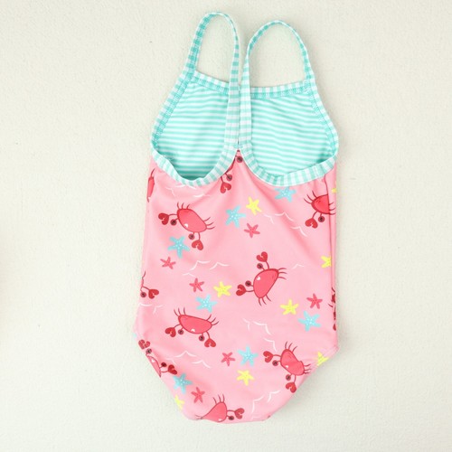 Girls Dolfin & Kanu Swimsuit Lot Size 4 One Piece Floral Crab Ocean Coral Swim - Picture 9 of 15