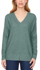 Buffalo David Bitton Ladies' Soft Cozy V-Neck Long Sleeve Top GREEN Choose Size