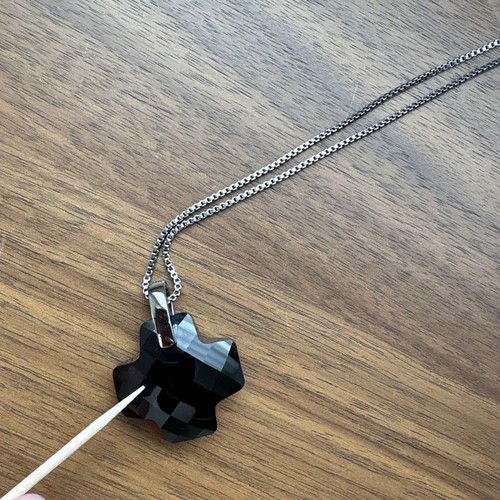 Halskette mit Kreuzanhänger Swarovski Kristall facettiert schwarz Kristall - Bild 13 von 20