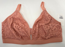 Lively Womens 3 The Floral Lace Busty Bralette Shell Pink Mesh Lined 47673 Bra