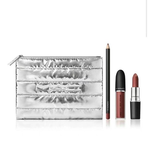 MAC Powdered Snow Powder Kiss Lip Kit:Brown AUTHENTIC  - Picture 6 of 6