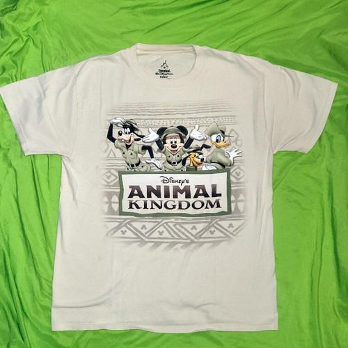 Disney Parks Vintage Animal Kingdom Mickey Donald Goofy Pluto Safari T-Shirt M