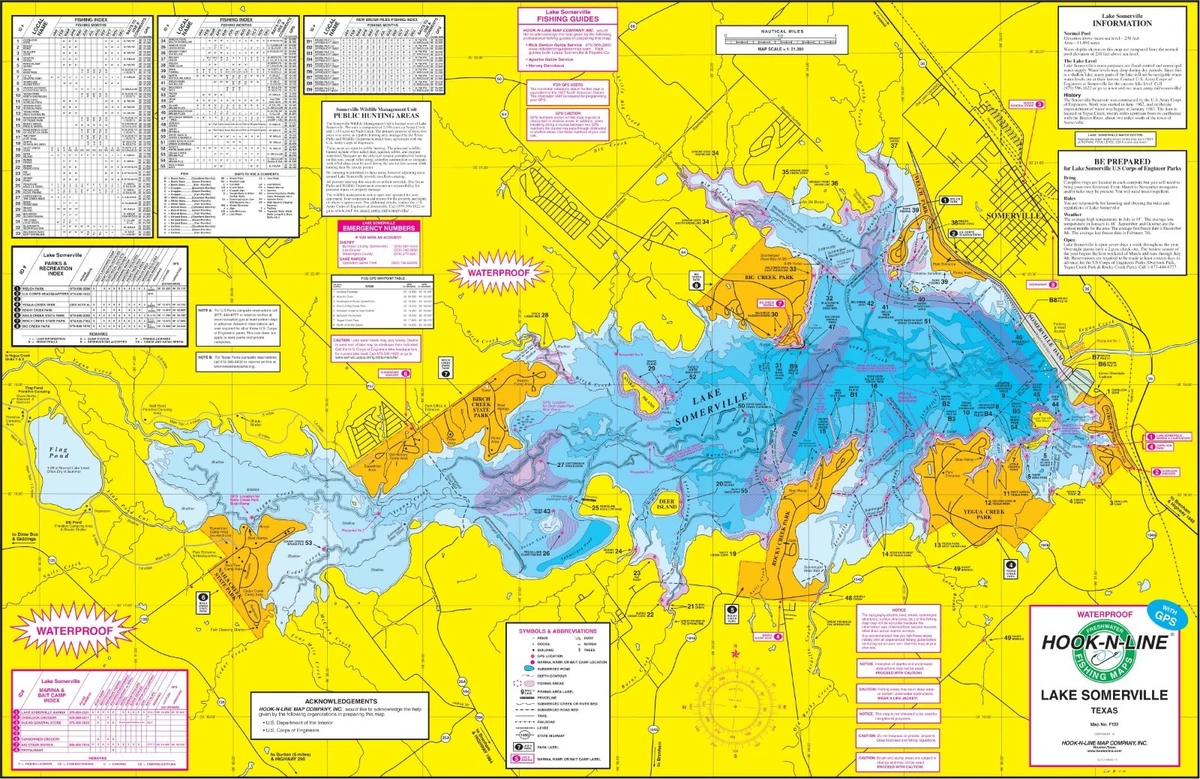 Hook-N-Line F122 Lake Somerville Fishing Map