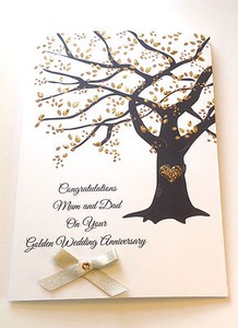 personalised golden wedding anniversary card 50th anniversary mum