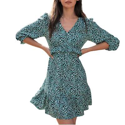 knee length dresses for ladies Leopard Peony Ruffle Mini Dress| Collina Strada Medium main image 1