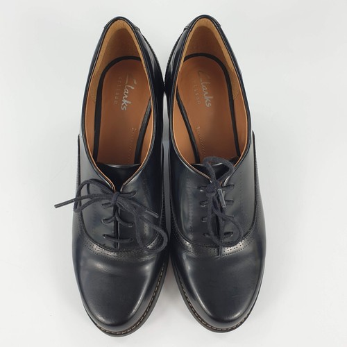 Clarks Botines Cuero Negro Tacones con Cordones Talla 4.5 - Imagen 6 de 12