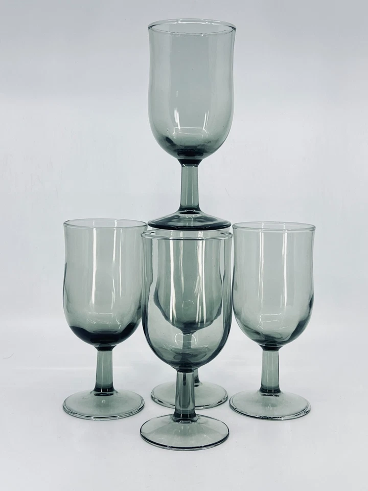 Juego de 5 copas de té helado de vino agua gris humo Libbey Premier de colección Foto 3 de 4