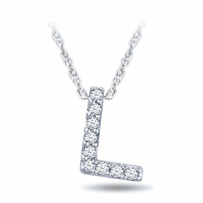 10k White Gold 0.05Ct Real Diamond L 