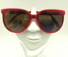 Vintage Metallic Red Nylon Oval Sunglasses Eyeglasses Frames France