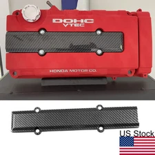 14'' Carbon Fiber Pattern Engine Valve Spark Plug Cover For Honda Civic B16 B18