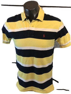 red blue and yellow striped shirt