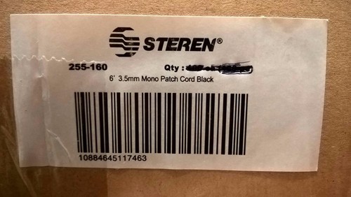 ZML1 Lot of 80 pcs Steren #255-160 3.5mm Mono Patch Cord Male/Male 6' Long - Picture 3 of 3